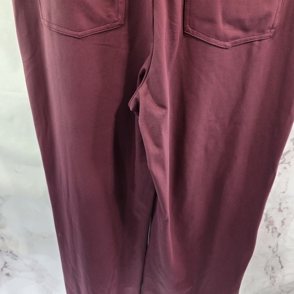 Halara Pants Womens Large Red High Rise Wide Leg Pocket Button Front Leggings - Picture 7 of 11